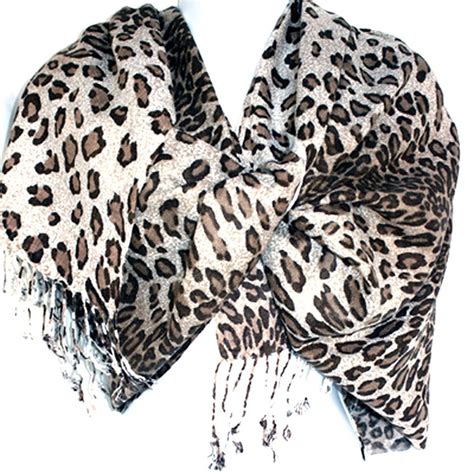 Leopard Print Classic Pashmina Scarf Wrap Animal Print Shawl.